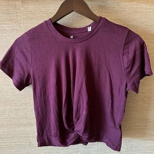 Me to We Maroon Cropped Cross Tee